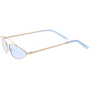 zeroUV Retro 1990's Slim Triangle  Color Tone Flat Lens Sunglasses C725 Sunglasses White Smoke Gold Smoke,Silver Silver Mirror,Silver Yellow,Gold Blue,Gold Pink,Gold Red