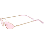 zeroUV Retro 1990's Slim Triangle  Color Tone Flat Lens Sunglasses C725 Sunglasses White Smoke Gold Smoke,Silver Silver Mirror,Silver Yellow,Gold Blue,Gold Pink,Gold Red