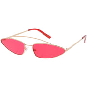 zeroUV Retro 1990's Slim Triangle  Color Tone Flat Lens Sunglasses C725 Sunglasses White Smoke Gold Smoke,Silver Silver Mirror,Silver Yellow,Gold Blue,Gold Pink,Gold Red