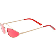 zeroUV Retro 1990's Slim Triangle  Color Tone Flat Lens Sunglasses C725 Sunglasses White Smoke Gold Smoke,Silver Silver Mirror,Silver Yellow,Gold Blue,Gold Pink,Gold Red