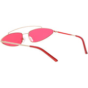 zeroUV Retro 1990's Slim Triangle  Color Tone Flat Lens Sunglasses C725 Sunglasses White Smoke Gold Smoke,Silver Silver Mirror,Silver Yellow,Gold Blue,Gold Pink,Gold Red