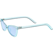 zeroUV Retro Small Triangle Transparent Color Tone Lens Cat Eye Sunglasses C727 Sunglasses White Smoke Blue,Yellow,Green,Pink,Red