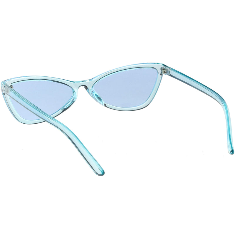 zeroUV Retro Small Triangle Transparent Color Tone Lens Cat Eye Sunglasses C727 Sunglasses White Smoke Blue,Yellow,Green,Pink,Red