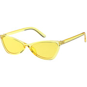 zeroUV Retro Small Triangle Transparent Color Tone Lens Cat Eye Sunglasses C727 Sunglasses White Smoke Blue,Yellow,Green,Pink,Red