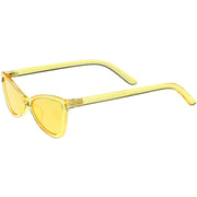 zeroUV Retro Small Triangle Transparent Color Tone Lens Cat Eye Sunglasses C727 Sunglasses White Smoke Blue,Yellow,Green,Pink,Red
