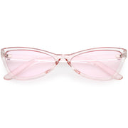 zeroUV Retro Small Triangle Transparent Color Tone Lens Cat Eye Sunglasses C727 Sunglasses Misty Rose Blue,Yellow,Green,Pink,Red
