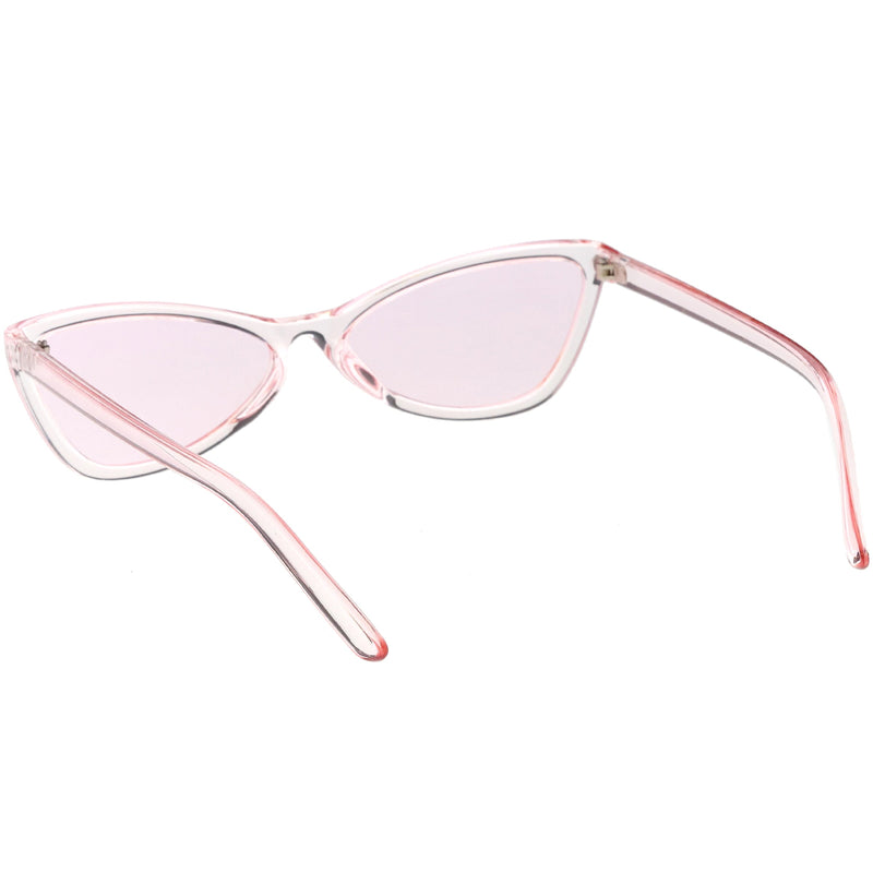 zeroUV Retro Small Triangle Transparent Color Tone Lens Cat Eye Sunglasses C727 Sunglasses White Smoke Blue,Yellow,Green,Pink,Red