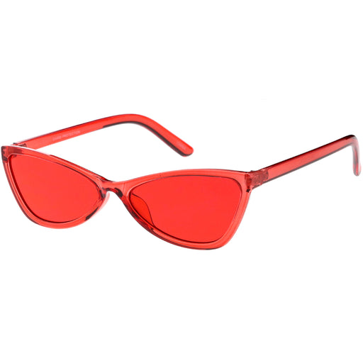 zeroUV Retro Small Triangle Transparent Color Tone Lens Cat Eye Sunglasses C727 Sunglasses White Smoke Blue,Yellow,Green,Pink,Red