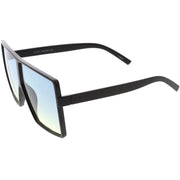 zeroUV Oversize Retro Modern Flat Lens Flat Top Translucent Sunglasses C730 Sunglasses White Smoke Matte Black Blue Red,Tortoise Orange Yellow,Black Orange Yellow,Black Purple Pink,Black Blue Yellow,Matte Black Lavender Pink,Clear Smoke Tan