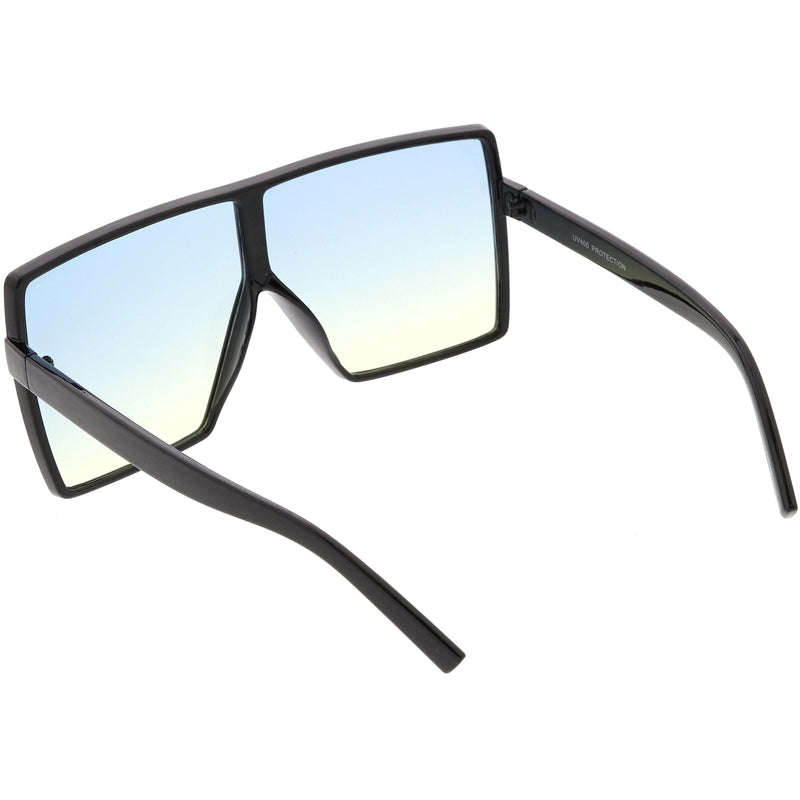 zeroUV Oversize Retro Modern Flat Lens Flat Top Translucent Sunglasses C730 Sunglasses White Smoke Matte Black Blue Red,Tortoise Orange Yellow,Black Orange Yellow,Black Purple Pink,Black Blue Yellow,Matte Black Lavender Pink,Clear Smoke Tan