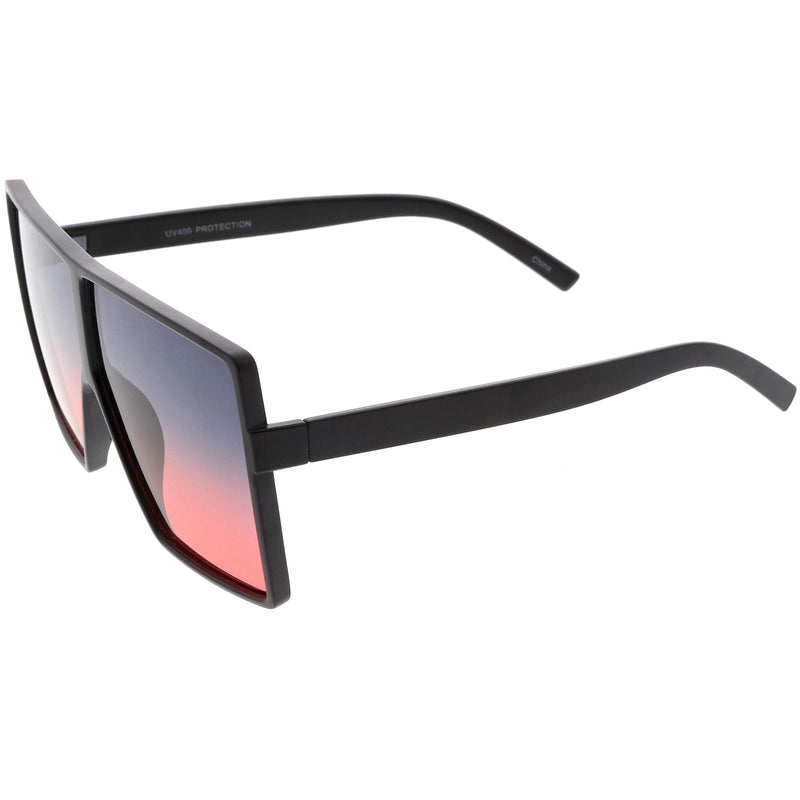 zeroUV Oversize Retro Modern Flat Lens Flat Top Translucent Sunglasses C730 Sunglasses White Smoke Matte Black Blue Red,Tortoise Orange Yellow,Black Orange Yellow,Black Purple Pink,Black Blue Yellow,Matte Black Lavender Pink,Clear Smoke Tan