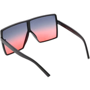 zeroUV Oversize Retro Modern Flat Lens Flat Top Translucent Sunglasses C730 Sunglasses White Smoke Matte Black Blue Red,Tortoise Orange Yellow,Black Orange Yellow,Black Purple Pink,Black Blue Yellow,Matte Black Lavender Pink,Clear Smoke Tan
