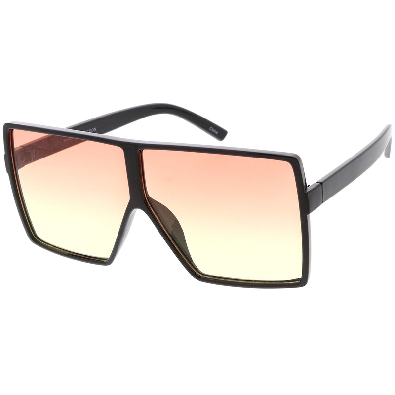 zeroUV Oversize Retro Modern Flat Lens Flat Top Translucent Sunglasses C730 Sunglasses White Smoke Matte Black Blue Red,Tortoise Orange Yellow,Black Orange Yellow,Black Purple Pink,Black Blue Yellow,Matte Black Lavender Pink,Clear Smoke Tan