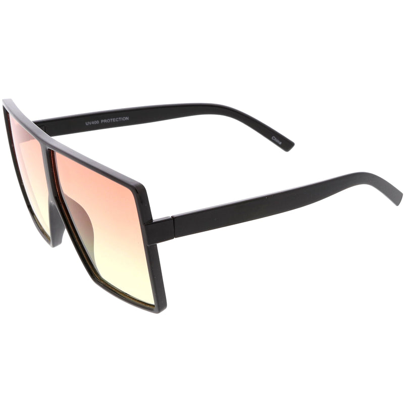 zeroUV Oversize Retro Modern Flat Lens Flat Top Translucent Sunglasses C730 Sunglasses White Smoke Matte Black Blue Red,Tortoise Orange Yellow,Black Orange Yellow,Black Purple Pink,Black Blue Yellow,Matte Black Lavender Pink,Clear Smoke Tan
