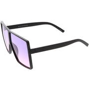 zeroUV Oversize Retro Modern Flat Lens Flat Top Translucent Sunglasses C730 Sunglasses White Smoke Matte Black Blue Red,Tortoise Orange Yellow,Black Orange Yellow,Black Purple Pink,Black Blue Yellow,Matte Black Lavender Pink,Clear Smoke Tan