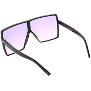 zeroUV Oversize Retro Modern Flat Lens Flat Top Translucent Sunglasses C730 Sunglasses White Smoke Matte Black Blue Red,Tortoise Orange Yellow,Black Orange Yellow,Black Purple Pink,Black Blue Yellow,Matte Black Lavender Pink,Clear Smoke Tan