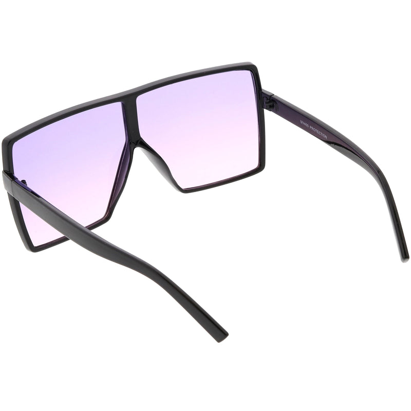 zeroUV Oversize Retro Modern Flat Lens Flat Top Translucent Sunglasses C730 Sunglasses White Smoke Matte Black Blue Red,Tortoise Orange Yellow,Black Orange Yellow,Black Purple Pink,Black Blue Yellow,Matte Black Lavender Pink,Clear Smoke Tan