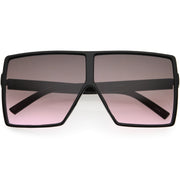 zeroUV Oversize Retro Modern Flat Lens Flat Top Translucent Sunglasses C730 Sunglasses Slate Gray Matte Black Lavender Pink