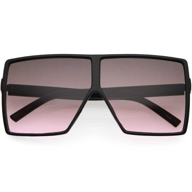 zeroUV Oversize Retro Modern Flat Lens Flat Top Translucent Sunglasses C730 Sunglasses Slate Gray Matte Black Lavender Pink