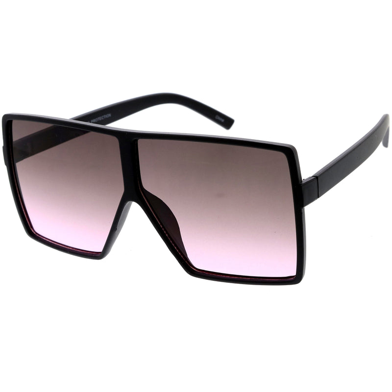 zeroUV Oversize Retro Modern Flat Lens Flat Top Translucent Sunglasses C730 Sunglasses White Smoke Matte Black Blue Red,Tortoise Orange Yellow,Black Orange Yellow,Black Purple Pink,Black Blue Yellow,Matte Black Lavender Pink,Clear Smoke Tan