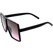 zeroUV Oversize Retro Modern Flat Lens Flat Top Translucent Sunglasses C730 Sunglasses White Smoke Matte Black Blue Red,Tortoise Orange Yellow,Black Orange Yellow,Black Purple Pink,Black Blue Yellow,Matte Black Lavender Pink,Clear Smoke Tan