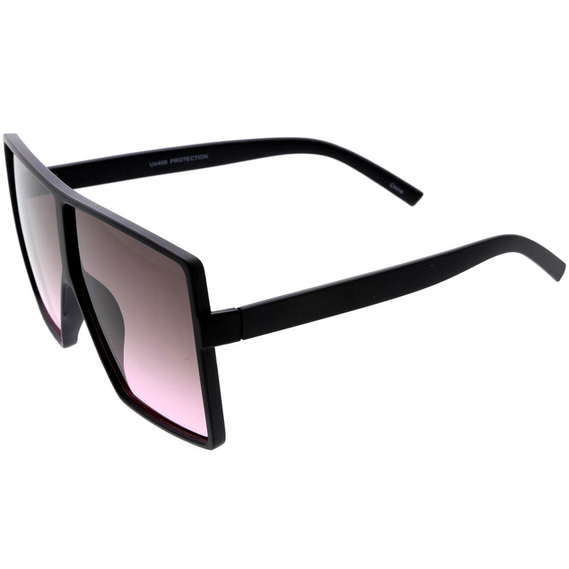 zeroUV Oversize Retro Modern Flat Lens Flat Top Translucent Sunglasses C730 Sunglasses White Smoke Matte Black Blue Red,Tortoise Orange Yellow,Black Orange Yellow,Black Purple Pink,Black Blue Yellow,Matte Black Lavender Pink,Clear Smoke Tan