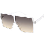 zeroUV Oversize Retro Modern Flat Lens Flat Top Translucent Sunglasses C730 Sunglasses White Smoke Matte Black Blue Red,Tortoise Orange Yellow,Black Orange Yellow,Black Purple Pink,Black Blue Yellow,Matte Black Lavender Pink,Clear Smoke Tan