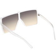 zeroUV Oversize Retro Modern Flat Lens Flat Top Translucent Sunglasses C730 Sunglasses White Smoke Matte Black Blue Red,Tortoise Orange Yellow,Black Orange Yellow,Black Purple Pink,Black Blue Yellow,Matte Black Lavender Pink,Clear Smoke Tan