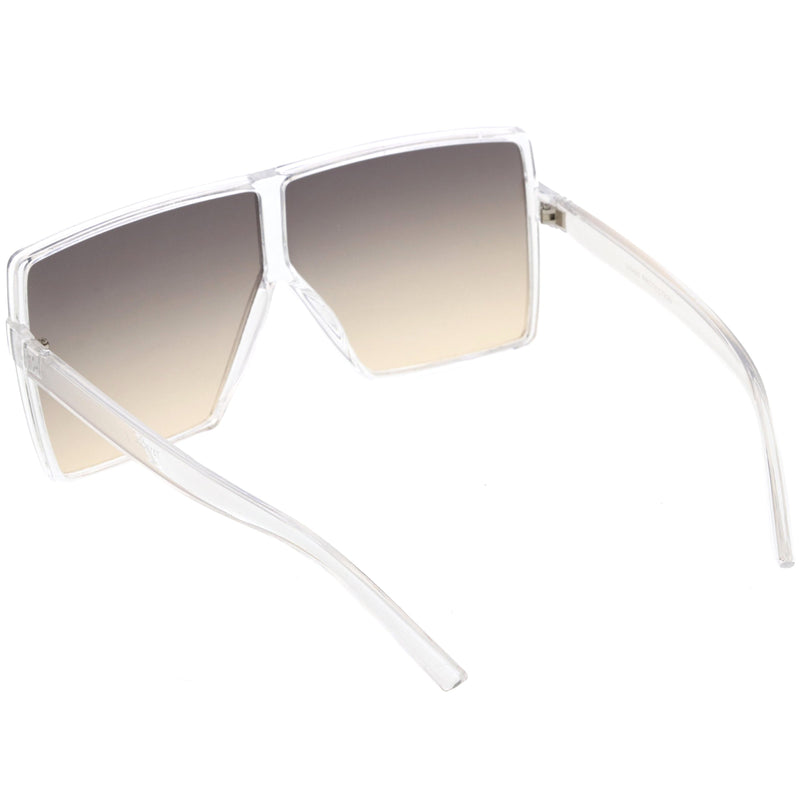 zeroUV Oversize Retro Modern Flat Lens Flat Top Translucent Sunglasses C730 Sunglasses White Smoke Matte Black Blue Red,Tortoise Orange Yellow,Black Orange Yellow,Black Purple Pink,Black Blue Yellow,Matte Black Lavender Pink,Clear Smoke Tan