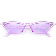 zeroUV Women's Colorful Translucent Color Tone Lens Cat Eye Sunglasses C735 Sunglasses White Smoke Purple,Green,Pink,Yellow,Red