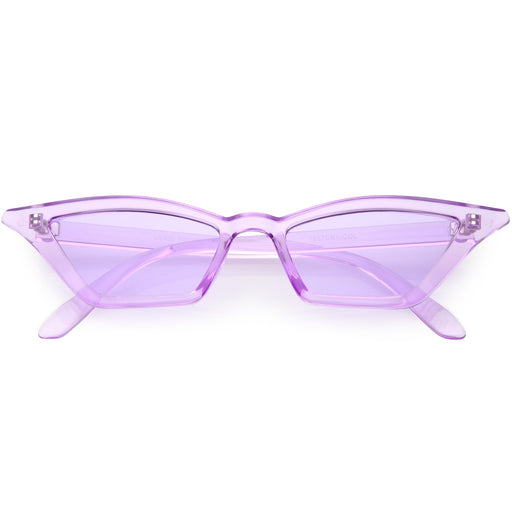 zeroUV Women's Colorful Translucent Color Tone Lens Cat Eye Sunglasses C735 Sunglasses White Smoke Purple,Green,Pink,Yellow,Red