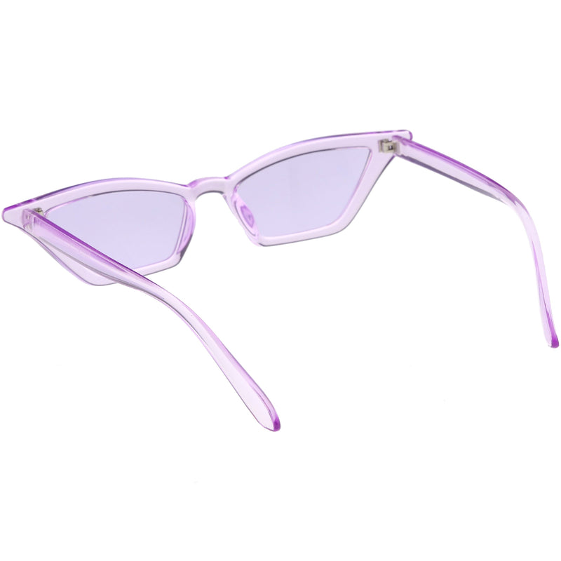 zeroUV Women's Colorful Translucent Color Tone Lens Cat Eye Sunglasses C735 Sunglasses White Smoke Purple,Green,Pink,Yellow,Red