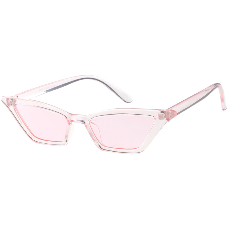 zeroUV Women's Colorful Translucent Color Tone Lens Cat Eye Sunglasses C735 Sunglasses White Smoke Purple,Green,Pink,Yellow,Red