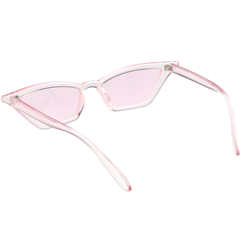 zeroUV Women's Colorful Translucent Color Tone Lens Cat Eye Sunglasses C735 Sunglasses White Smoke Purple,Green,Pink,Yellow,Red
