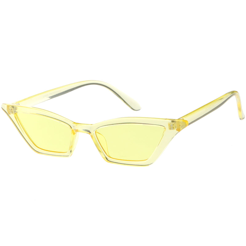 zeroUV Women's Colorful Translucent Color Tone Lens Cat Eye Sunglasses C735 Sunglasses White Smoke Purple,Green,Pink,Yellow,Red