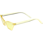 zeroUV Women's Colorful Translucent Color Tone Lens Cat Eye Sunglasses C735 Sunglasses White Smoke Purple,Green,Pink,Yellow,Red