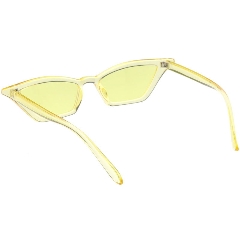 zeroUV Women's Colorful Translucent Color Tone Lens Cat Eye Sunglasses C735 Sunglasses White Smoke Purple,Green,Pink,Yellow,Red