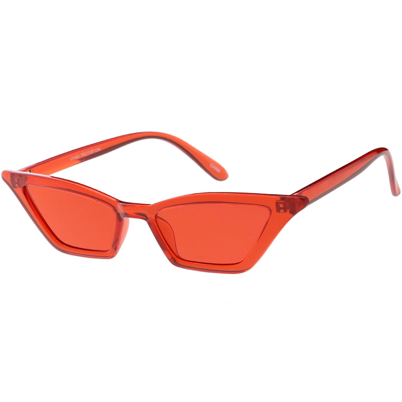zeroUV Women's Colorful Translucent Color Tone Lens Cat Eye Sunglasses C735 Sunglasses White Smoke Purple,Green,Pink,Yellow,Red