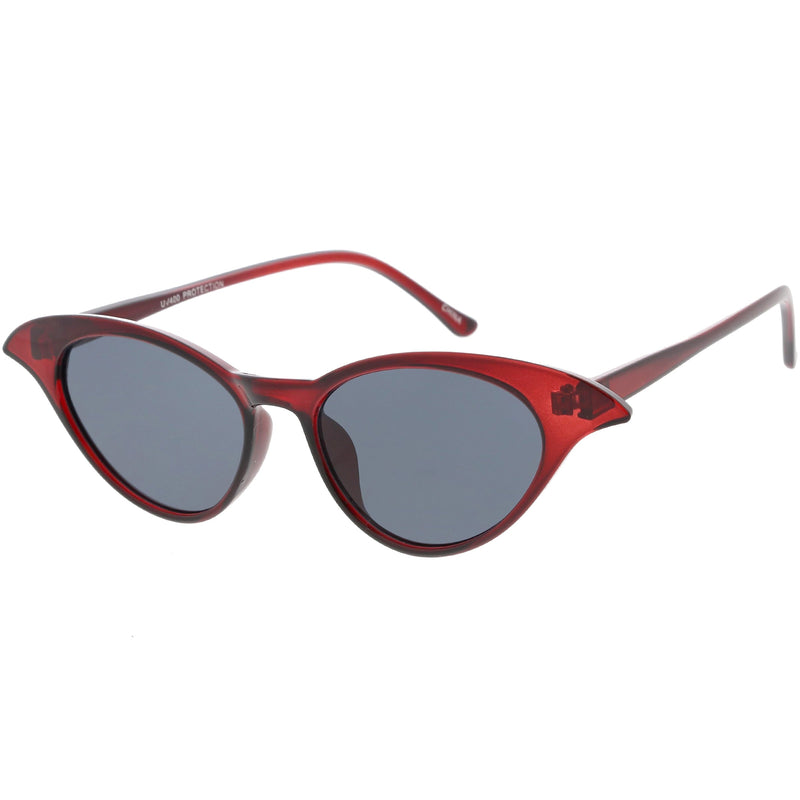 zeroUV Women's Retro Low Pointed Cat Eye Sunglasses C737 Sunglasses White Smoke Black Smoke,Brown Green,Red Smoke,White Smoke