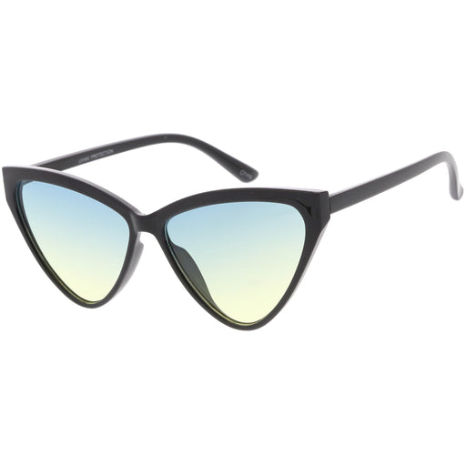 zeroUV Women's Oversize High Tipped Color Tone Cat Eye Sunglasses C739 Sunglasses White Smoke Black Pink Gradient,Black Purple Pink,Black Blue Yellow,White Smoke Gradient,Pink Smoke Red