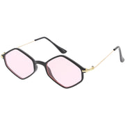 zeroUV Retro Color Tone Hexagon Diamond Shape Sunglasses C740 Sunglasses White Smoke Black Gold Orange,Black Gold Pink,Black Gold Blue,Black Gold Yellow,Black Gold Red