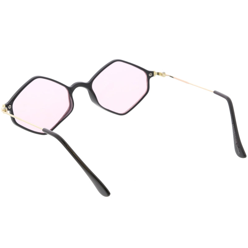 zeroUV Retro Color Tone Hexagon Diamond Shape Sunglasses C740 Sunglasses White Smoke Black Gold Orange,Black Gold Pink,Black Gold Blue,Black Gold Yellow,Black Gold Red