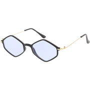 zeroUV Retro Color Tone Hexagon Diamond Shape Sunglasses C740 Sunglasses White Smoke Black Gold Orange,Black Gold Pink,Black Gold Blue,Black Gold Yellow,Black Gold Red