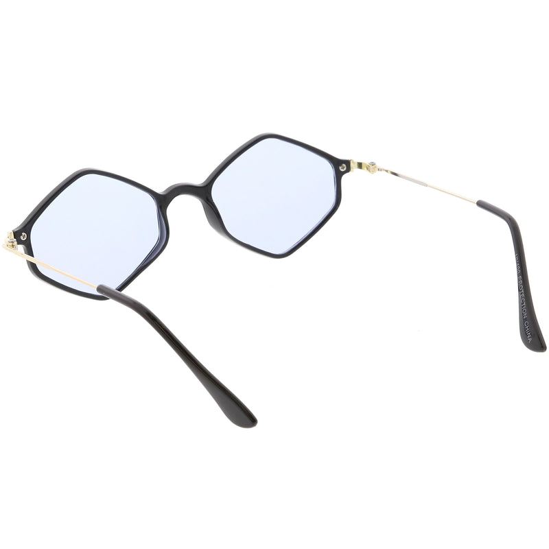 zeroUV Retro Color Tone Hexagon Diamond Shape Sunglasses C740 Sunglasses White Smoke Black Gold Orange,Black Gold Pink,Black Gold Blue,Black Gold Yellow,Black Gold Red