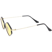 zeroUV Retro Color Tone Hexagon Diamond Shape Sunglasses C740 Sunglasses White Smoke Black Gold Orange,Black Gold Pink,Black Gold Blue,Black Gold Yellow,Black Gold Red