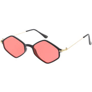 zeroUV Retro Color Tone Hexagon Diamond Shape Sunglasses C740 Sunglasses White Smoke Black Gold Orange,Black Gold Pink,Black Gold Blue,Black Gold Yellow,Black Gold Red