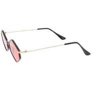zeroUV Retro Color Tone Hexagon Diamond Shape Sunglasses C740 Sunglasses White Smoke Black Gold Orange,Black Gold Pink,Black Gold Blue,Black Gold Yellow,Black Gold Red