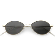 zeroUV Classic Retro Unisex Metal Oval Dapper Sunglasses C741 Sunglasses White Smoke Gold Smoke,Gunmetal Smoke,Black Green,Gold Pink Mirror,Black Silver Mirror