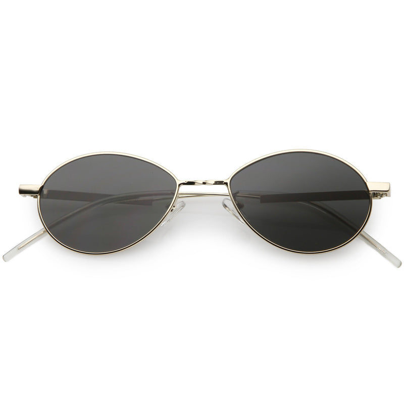 zeroUV Classic Retro Unisex Metal Oval Dapper Sunglasses C741 Sunglasses White Smoke Gold Smoke,Gunmetal Smoke,Black Green,Gold Pink Mirror,Black Silver Mirror