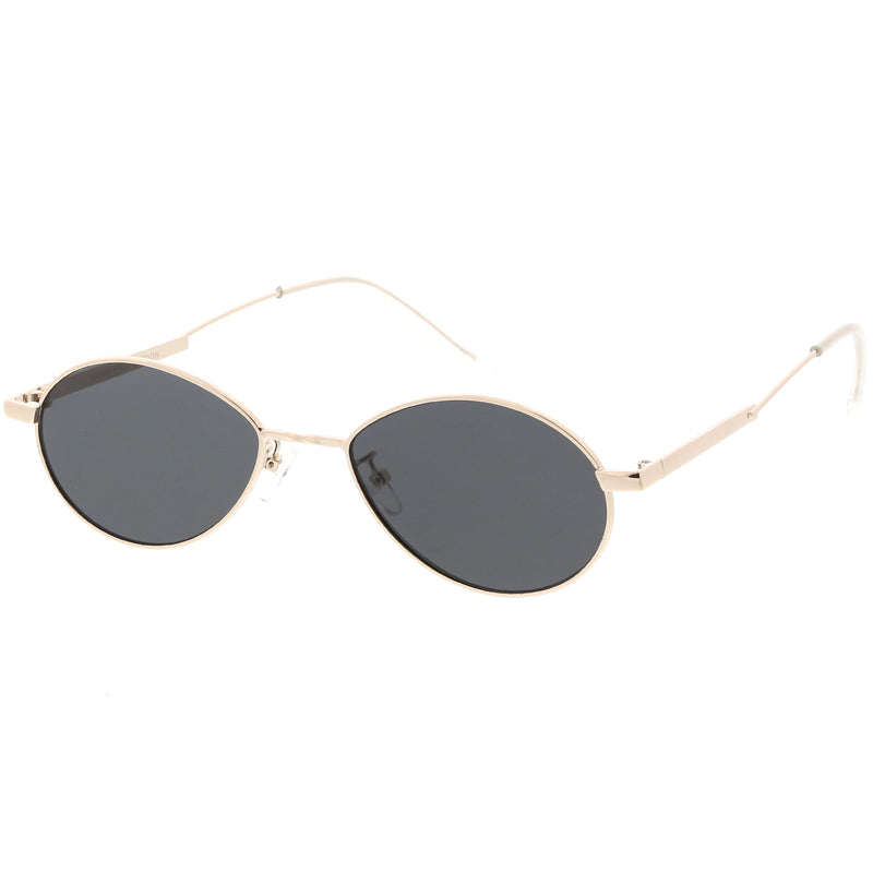zeroUV Classic Retro Unisex Metal Oval Dapper Sunglasses C741 Sunglasses White Smoke Gold Smoke,Gunmetal Smoke,Black Green,Gold Pink Mirror,Black Silver Mirror
